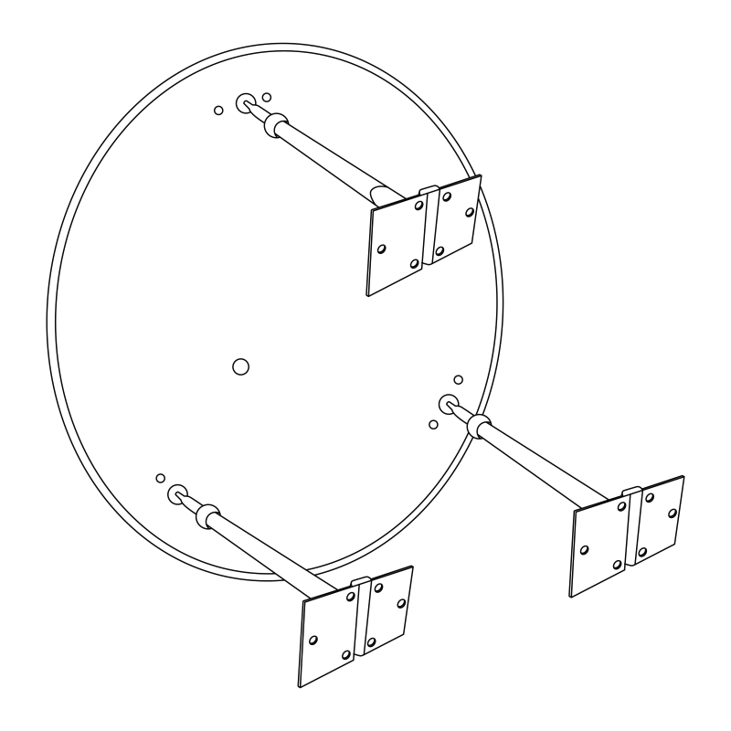 Triple-arm telescoping bracket backing drawing